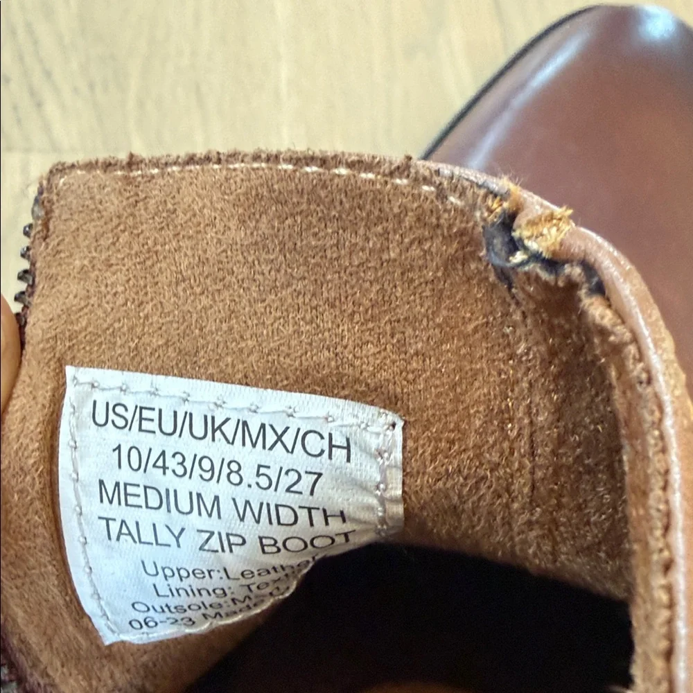 Kenneth Cole Men's Brown Leather Tally Ankle Boots Zipper - Picture 8 of 8